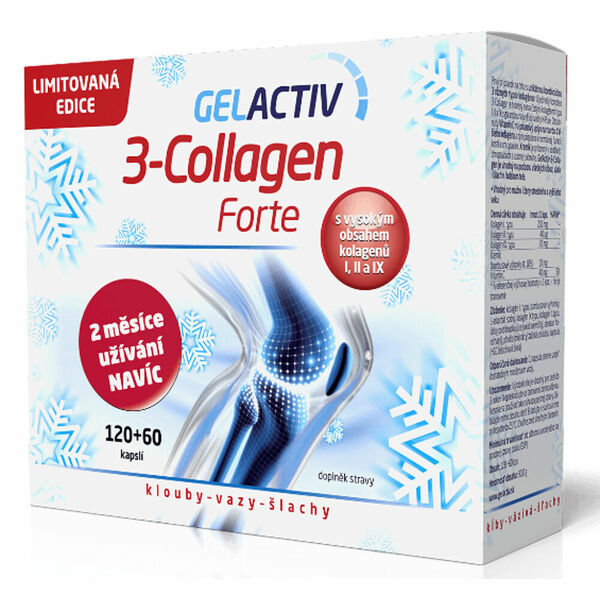 GELACTIV 3-Collagen Forte 120+60 kapslí DÁRKOVÉ balení 2020 porovnat ceny