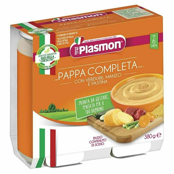 Plasmon Příkrm zeleninový s hovězím a těstovinami 6m+ 2x190g porovnat ceny