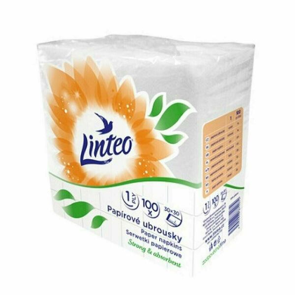 LINTEO Papírové ubrousky 1-vrstvé 30x30 cm 100 kusů porovnat ceny