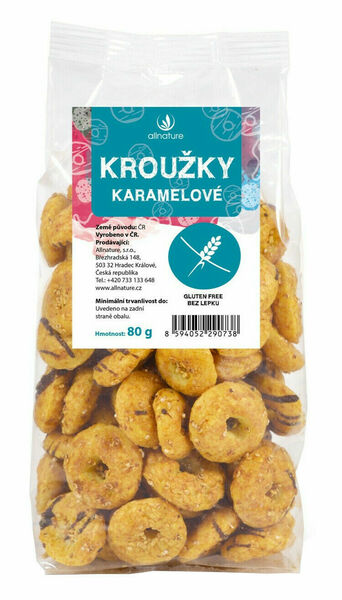 Allnature Kroužky karamelové 80g porovnat ceny