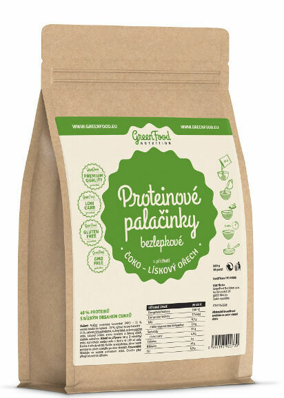 GreenFood Nutrition Proteinové palačinky bezlepkové čoko-lískový ořech 500g porovnat ceny