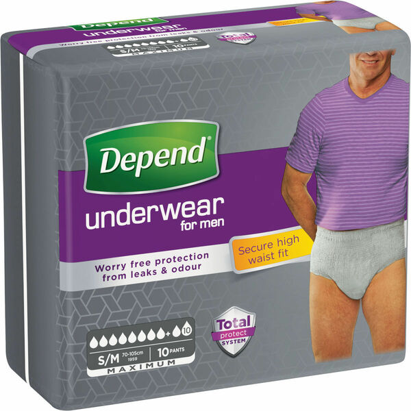 Kontinenční kalhotky DEPEND Maximum S/M pro muže 10ks porovnat ceny