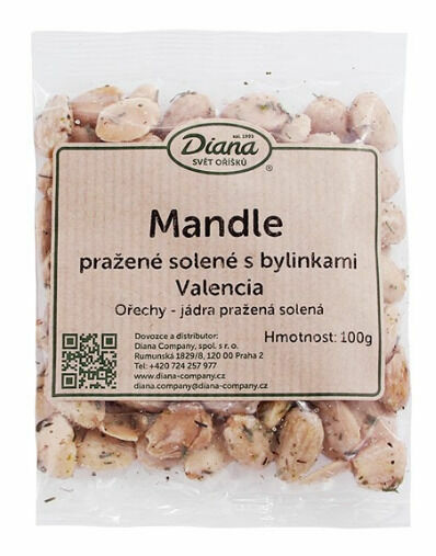 Diana Company Mandle pražené solené s bylinkami Valencia 100g porovnat ceny