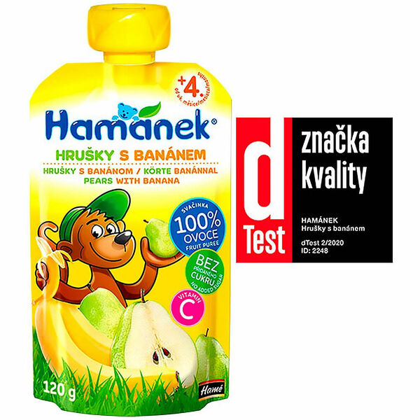 HAMÁNEK Svačinka kojenecká výživa s hruškami a banány 120 g porovnat ceny