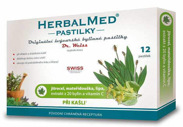 HerbalMed Dr.Weiss Jitrocel-mateřídouška-lípa 12 pastilek porovnat ceny