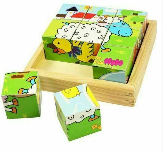 Bigjigs Toys Obrázkové kostky kubusy Zvířátka 9 kostek porovnat ceny