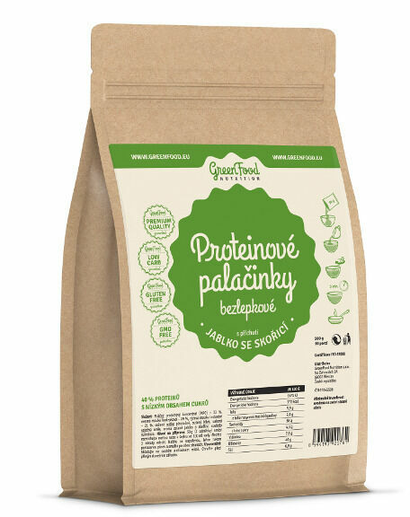 GreenFood Nutrition Proteinové palačinky bezlepkové jablko se skořicí 500g porovnat ceny