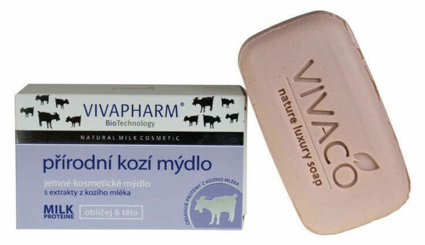 VivaPharm Přírodní jemné kosmetické mýdlo s extrakty z kozího mléka (tuhé) 100g porovnat ceny