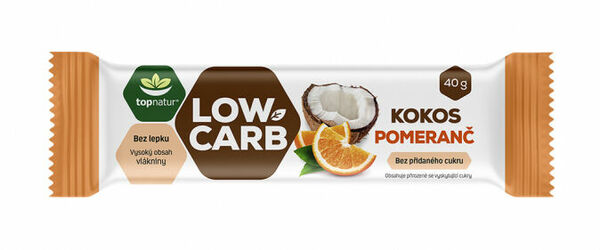 TopNatur Tyčinka Low carb kokos pomeranč 40g porovnat ceny