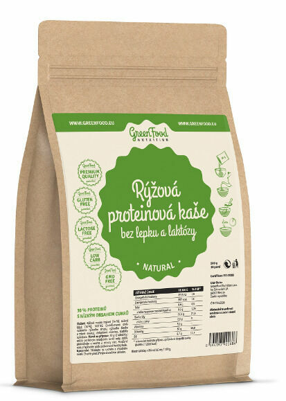 GreenFood Nutrition Rýžová proteinová kaše bez lepku a laktózy natural 500g porovnat ceny