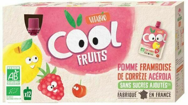 Vitabio Ovocné BIO kapsičky Cool Fruits jablko, malina, banán a acerola 12x90g porovnat ceny