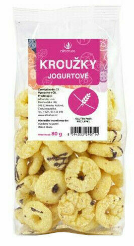 Allnature Kroužky jogurtové 80g porovnat ceny
