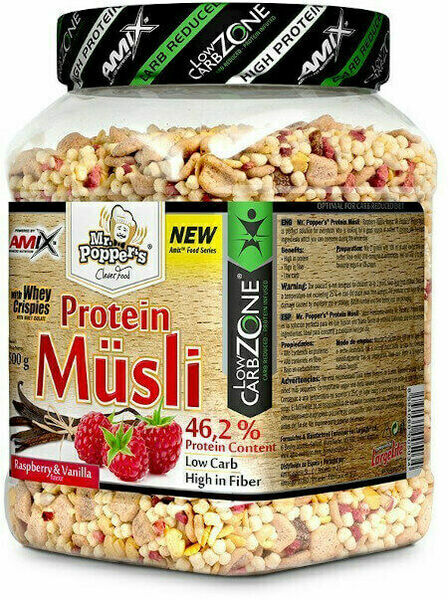 AMIX Mr. Popper ´s Protein Müsli, Malina-vanilka, 500g porovnat ceny