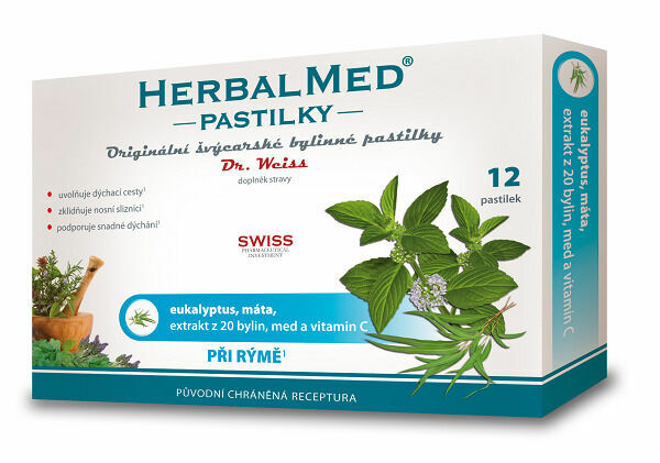 HerbalMed Dr.Weiss Eukalyptus - máta 12 pastilek porovnat ceny
