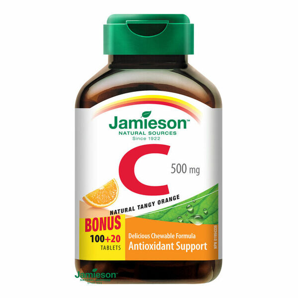 Jamieson Vitamín C 500 mg tablety na cucání s příchutí pomeranče 120 tablet porovnat ceny