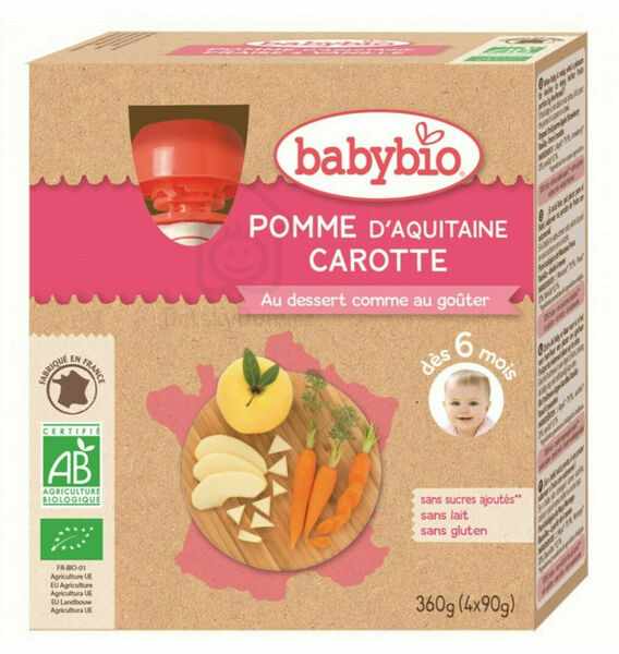 BABYBIO jablko mrkev 4 x 90 g porovnat ceny
