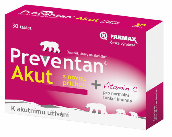 Preventan Akut s příchutí 30 tablet porovnat ceny