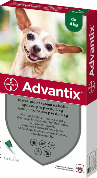 Advantix pro psy spot-on do 4kg 1x0.4ml porovnat ceny