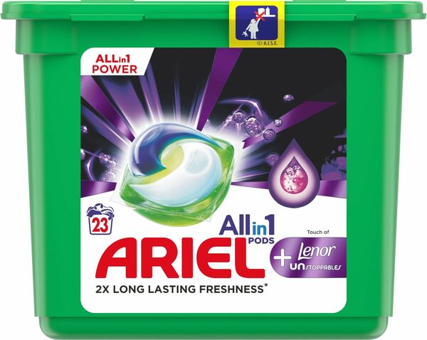 Ariel gelové kapsle Touch of Lenor unstoppables 23ks porovnat ceny