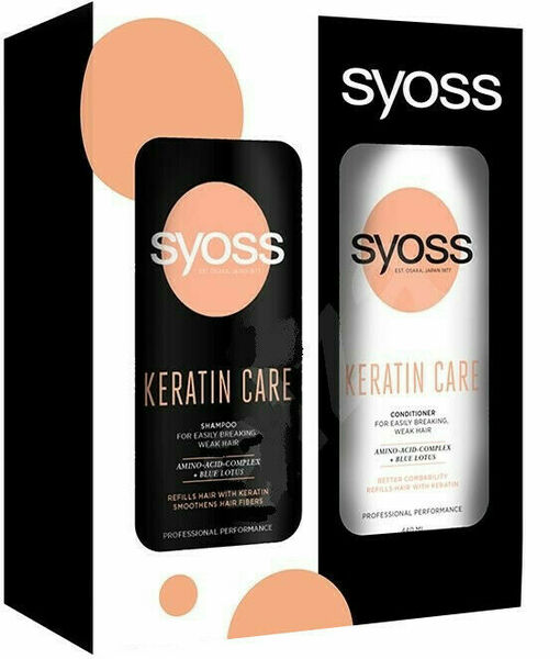Syoss Keratin Premium Window Box Keratin šampon na vlasy 440ml + Keratin balzám na vlasy 440ml porovnat ceny