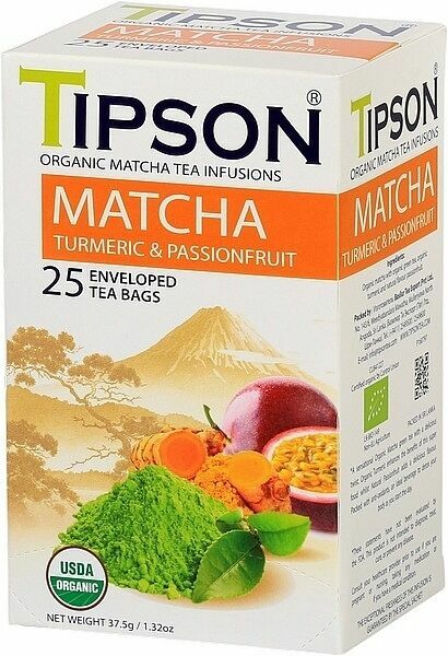 TIPSON BIO Matcha Turmeric & Passion Fruit přebal 25x1,5g porovnat ceny