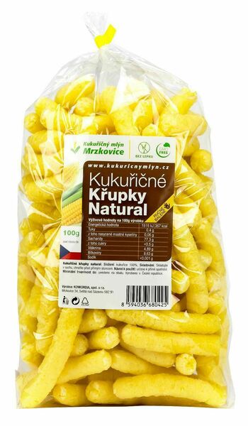 Kukuřičný mlýn Mrzkovice Kukuřičné křupky natural - ručně balené 100g porovnat ceny