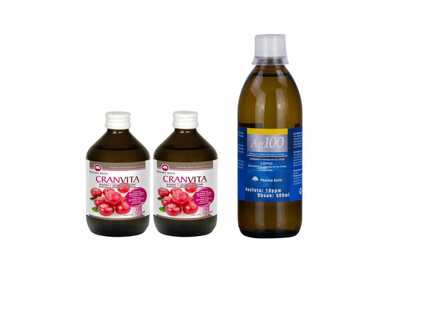 Pharma Activ  Cranvita brusinka 1+1 500ml + Koloidní stříbro Ag100 10ppm 500ml porovnat ceny