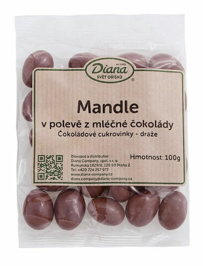 Diana Company Mandle v polevě z mléčné čokolády 100g porovnat ceny