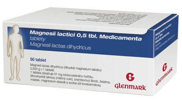 Glenmark  Magnesii Lactici 0.5g MVM 50 tablet porovnat ceny