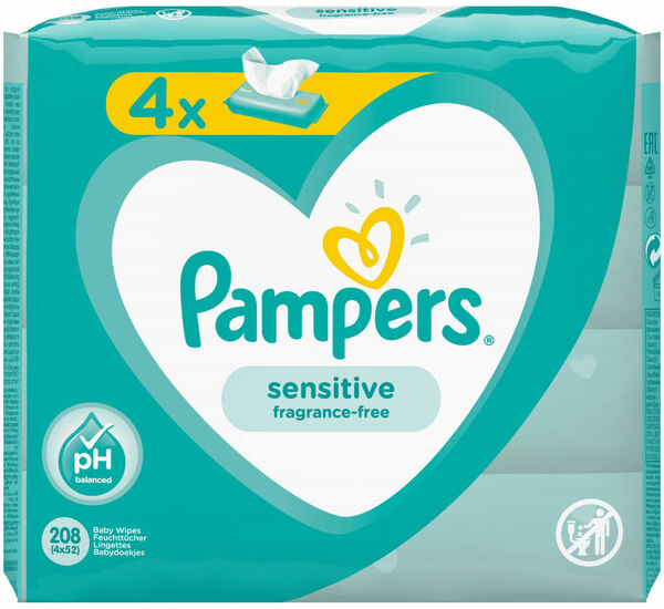 Pampers ubrousky Sensitive 4x52ks porovnat ceny