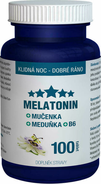 Clinical Melatonin Mučenka Meduňka B6 100 tablet porovnat ceny