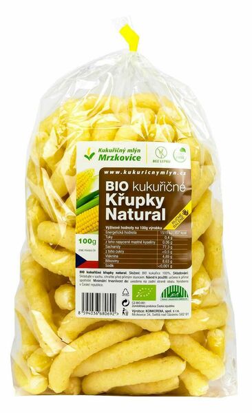 Kukuřičný Mlýn Mrzkovice Kukuřičné křupky natural BIO - ručně balené 100g porovnat ceny