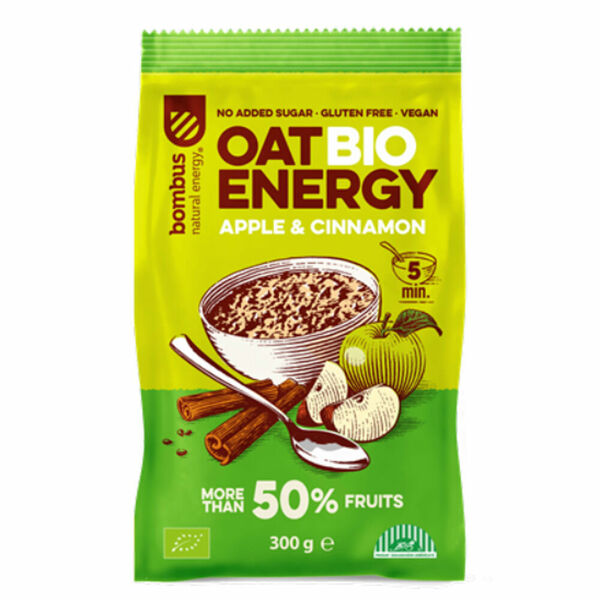 BOMBUS Oat energy apple & cinamon ovesná kaše 300 g BIO porovnat ceny