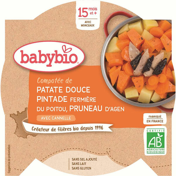 BABYBIO Sladké brambory s masem z perličky a sušenými švestkami 260 g porovnat ceny