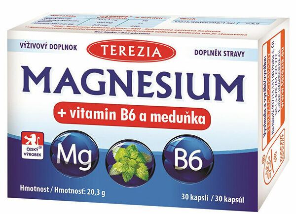 Terezia Magnesium + vitamin B6 a meduňka 30 kapslí porovnat ceny