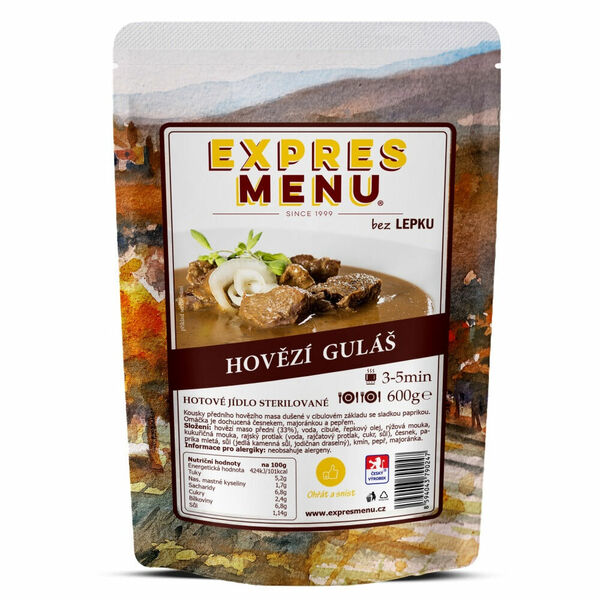 EXPRES MENU Hovězí guláš bez lepku 2 porce porovnat ceny