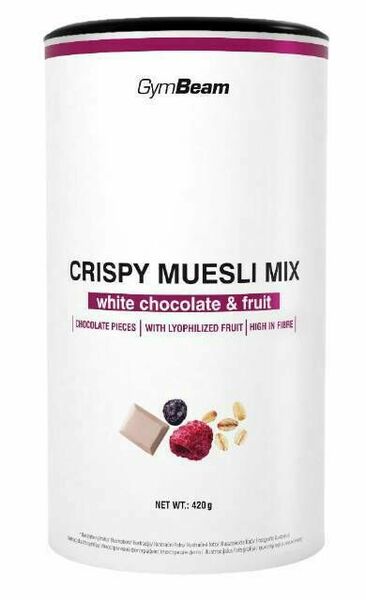GymBeam Crispy Muesli Mix bílá čokoláda a ovoce 420g porovnat ceny