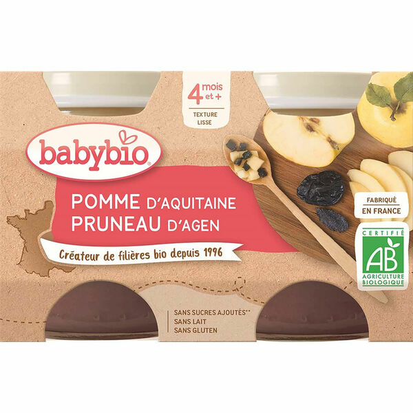 BABYBIO Jablko se sušenou švestkou 2x130 g porovnat ceny