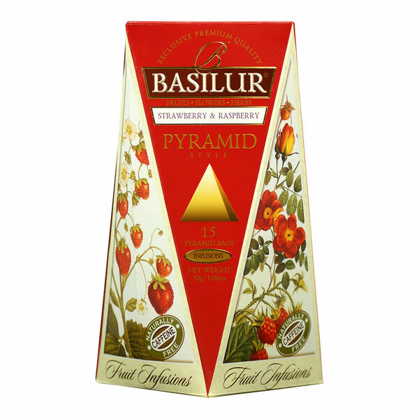 BASILUR Fruit Infusions Strawberry & Raspberry pyramid ovocný čaj 15 sáčků porovnat ceny