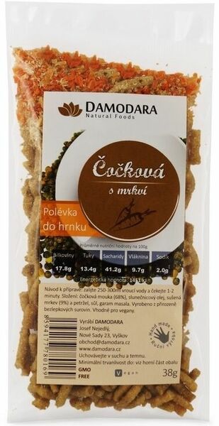 Damodara Instantní polévka čočková s mrkví 38g porovnat ceny