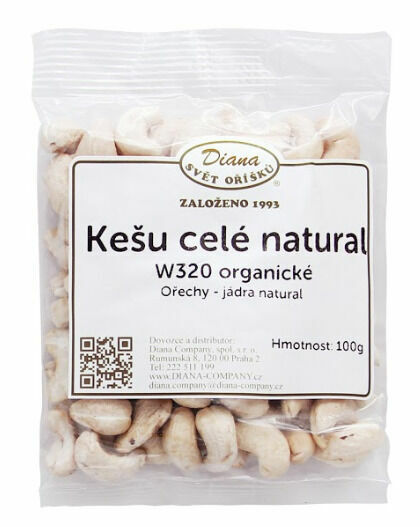 Diana Company Kešu celé natural W320 organické 100g porovnat ceny