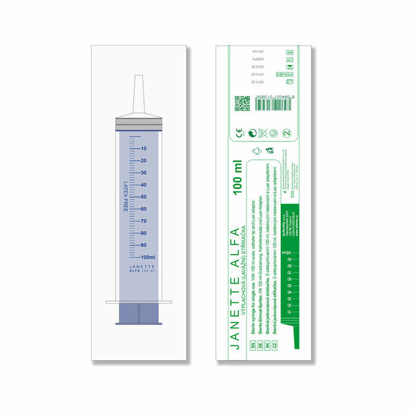 JANETTE ALFA Lavážní sterilní stříkačka 100 ml 1 kus porovnat ceny