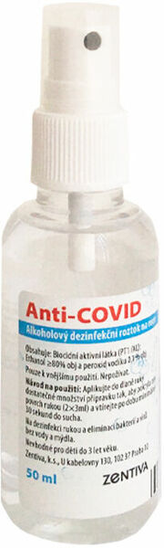 Anti-COVID Zentiva  Anti-COVID Alkoholový dezinfekční roztok na ruce 50ml porovnat ceny