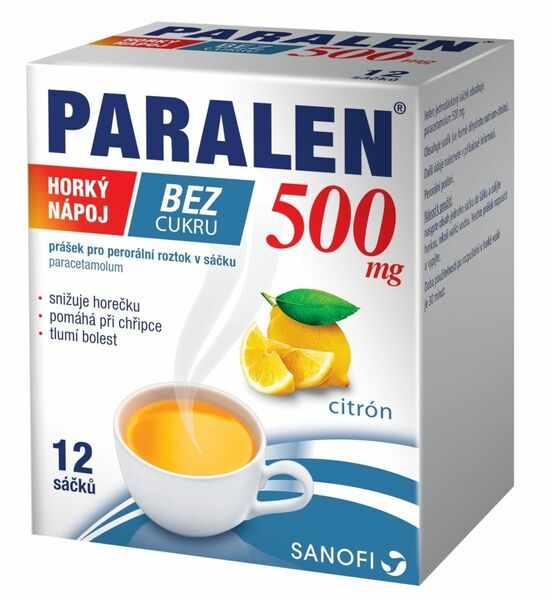 Paralen® horký nápoj citron bez cukru 500mg 12 sáčků porovnat ceny