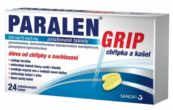 Paralen® Grip chřipka a kašel 500/15/5mg 24 tablet porovnat ceny