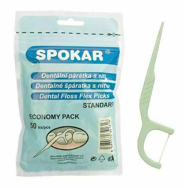 SPOKAR Dentální párátka s nití 50ks sáček porovnat ceny