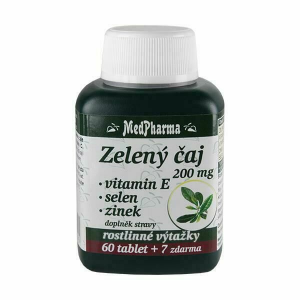 MedPharma Zelený čaj 200mg Vitamin E+Selen+Zinek 67 tablet porovnat ceny