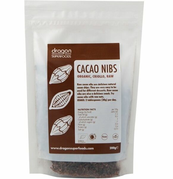 Dragon Kakaové boby drcené BIO RAW 200g porovnat ceny