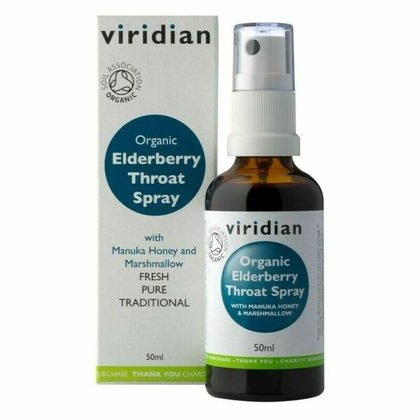 Viridian Elderberry Throat Spray Organic 50ml porovnat ceny