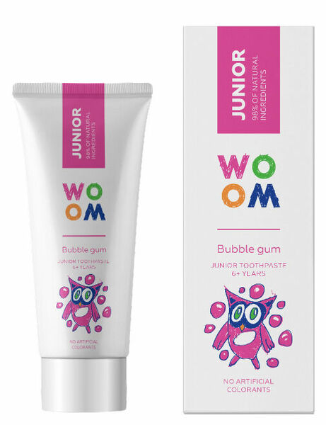 Woom Junior Žvýkačka dětská zubní pasta od 6 let 50 ml porovnat ceny